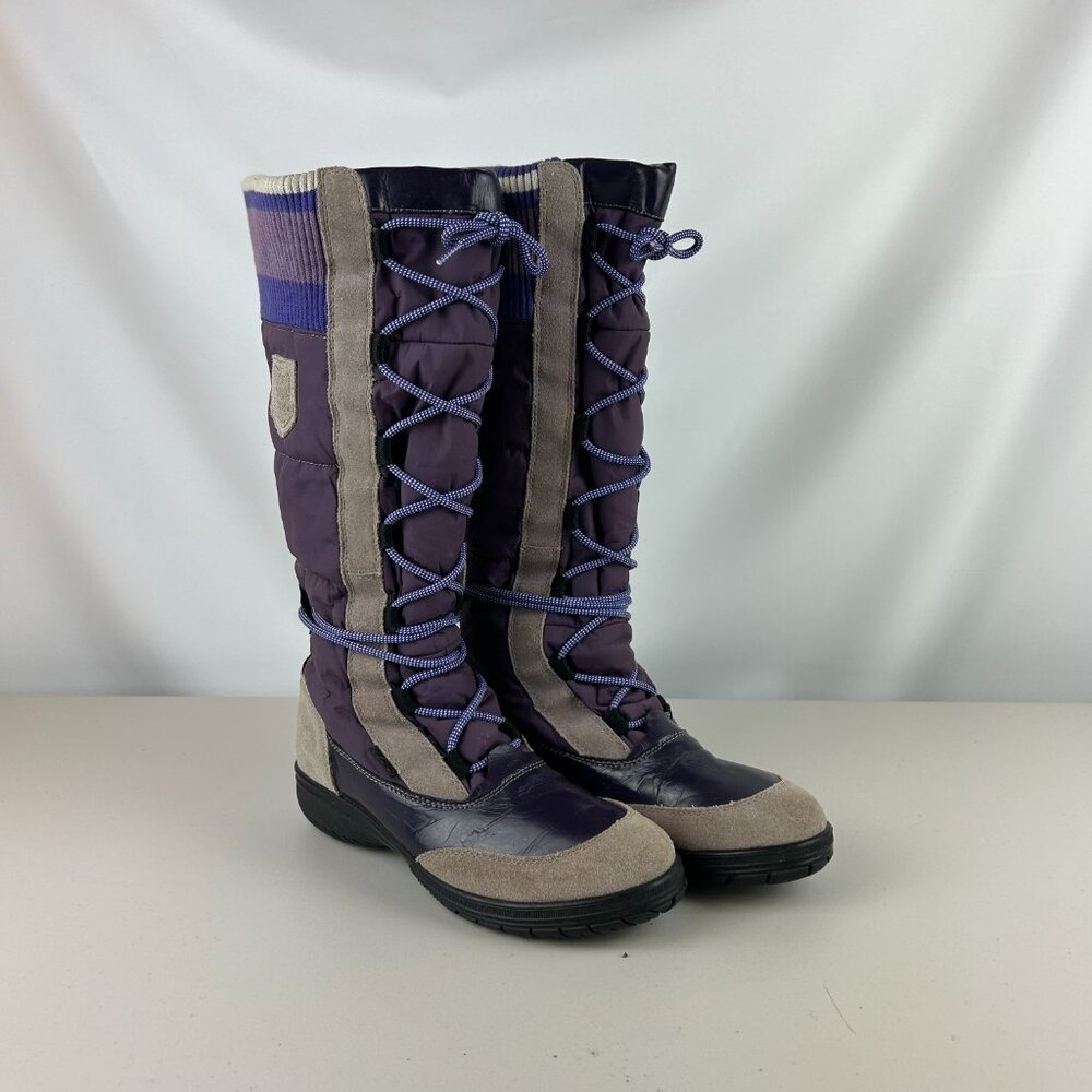 Aldo Lace- Up Women's Knee High Patent and Leather Rain/ Snow Boot Size; EUR 40